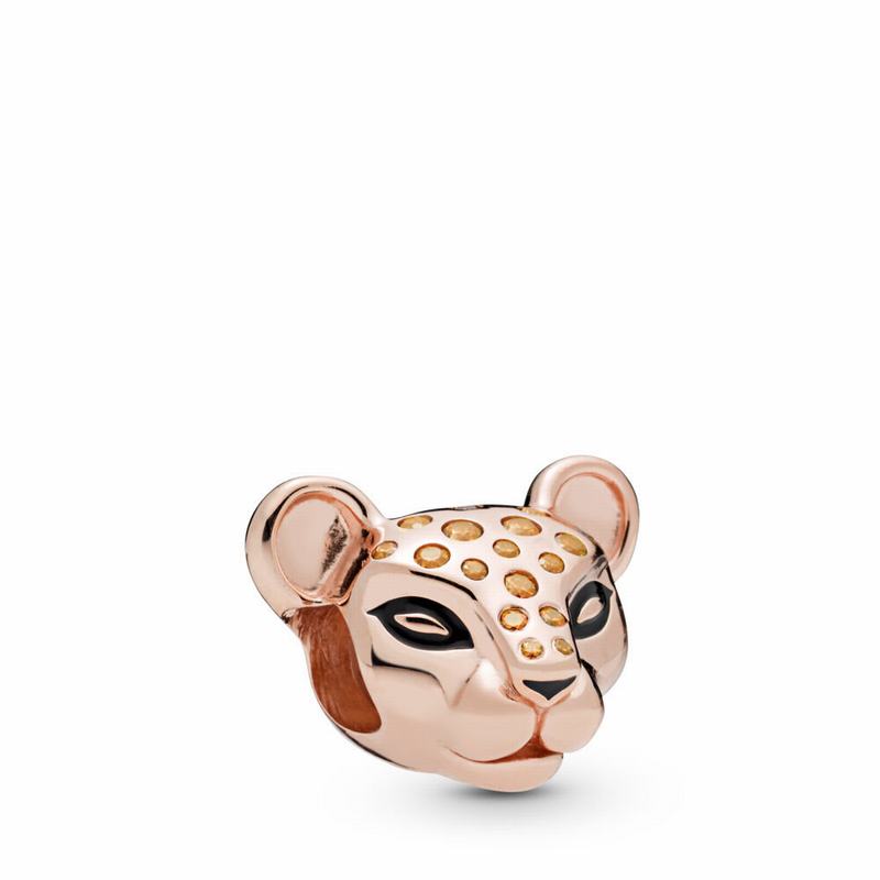 Pandora Rose™ Sparkling Lion Princess Charm Ireland - Pandora Rose/Enamel/Black/Cubic Zirconia - 510